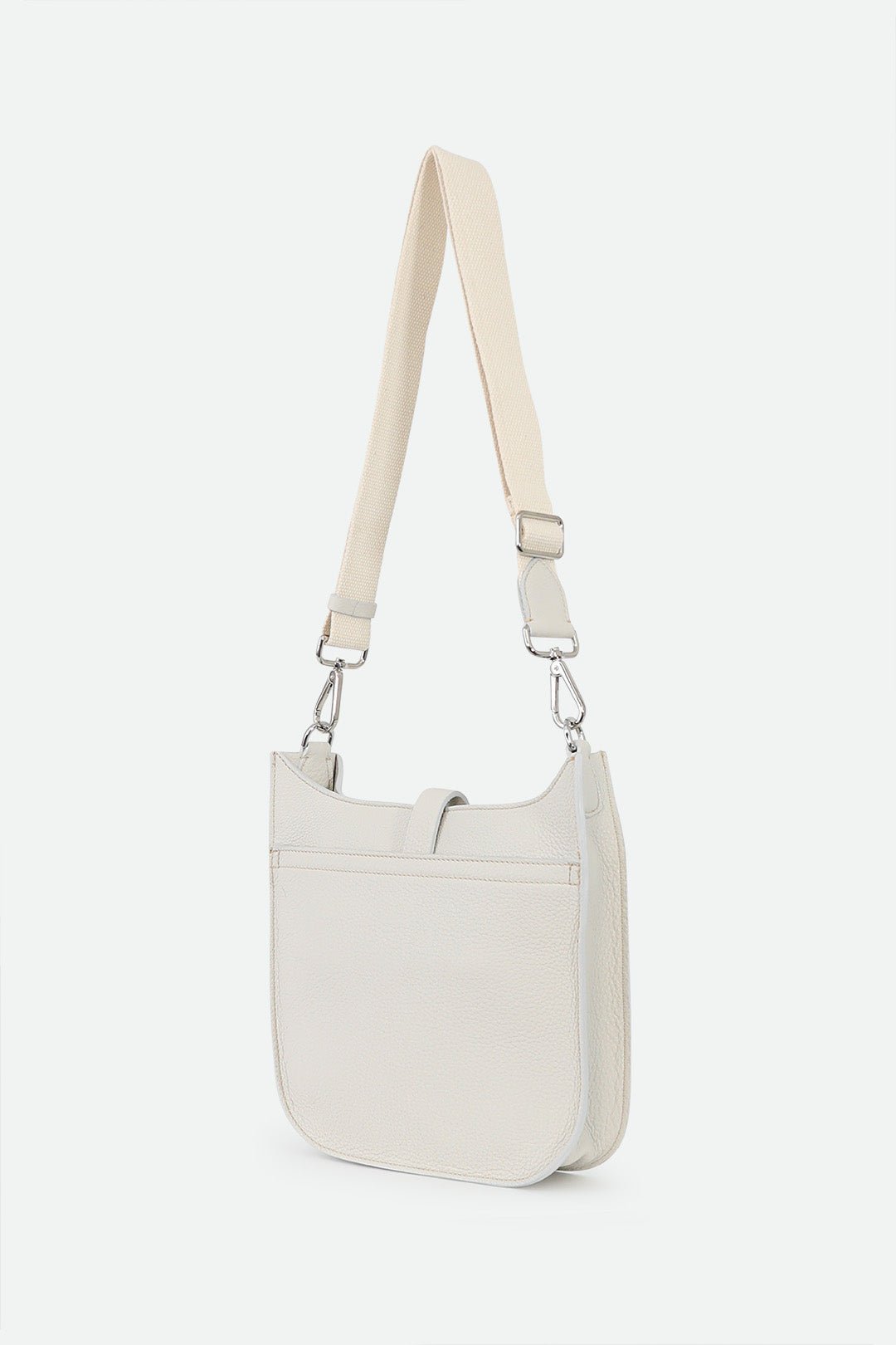 GIA ITALIAN LEATHER CROSSBODY BAG IN BUTTER WHITE - Image 2