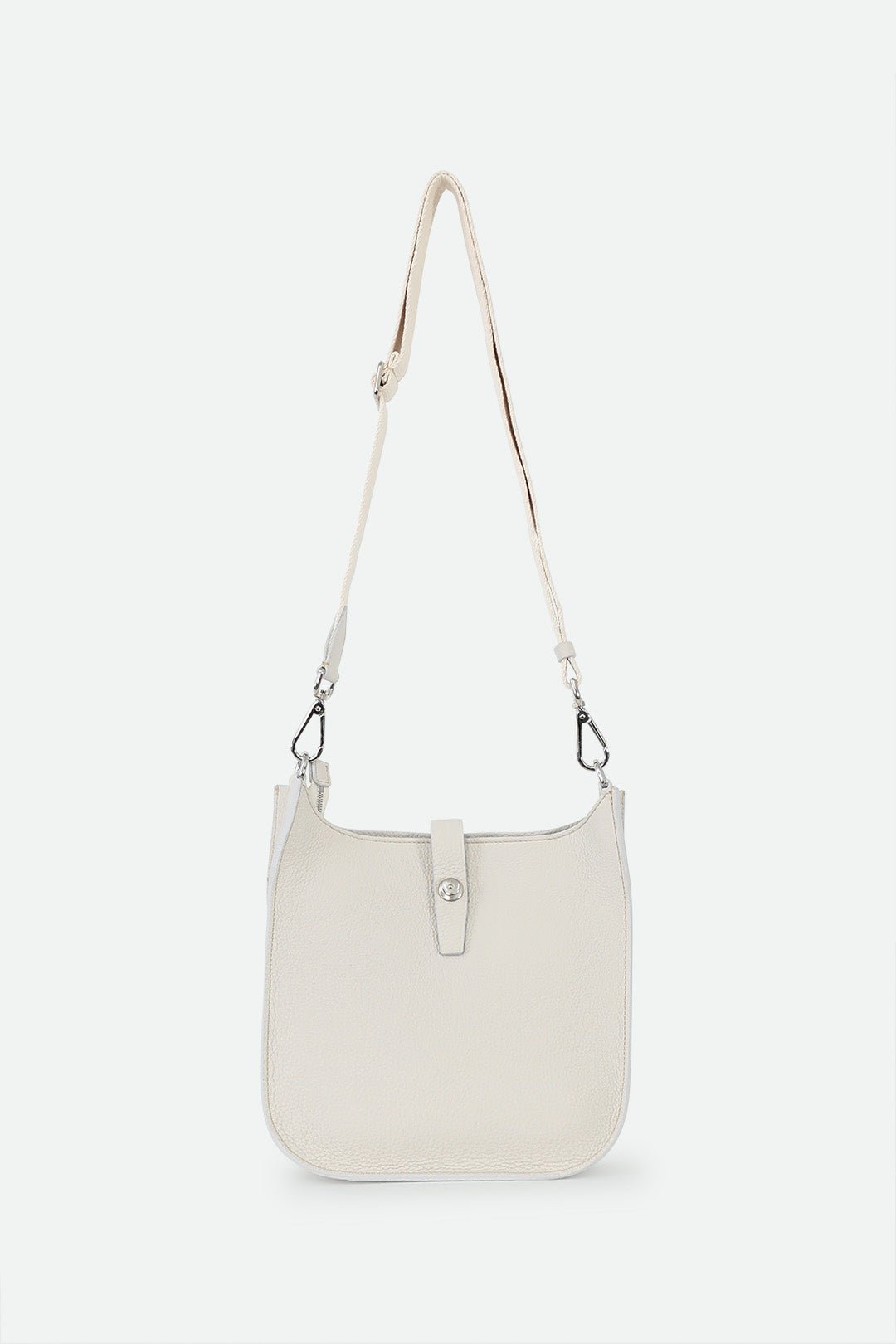 GIA ITALIAN LEATHER CROSSBODY BAG IN BUTTER WHITE - Image 5